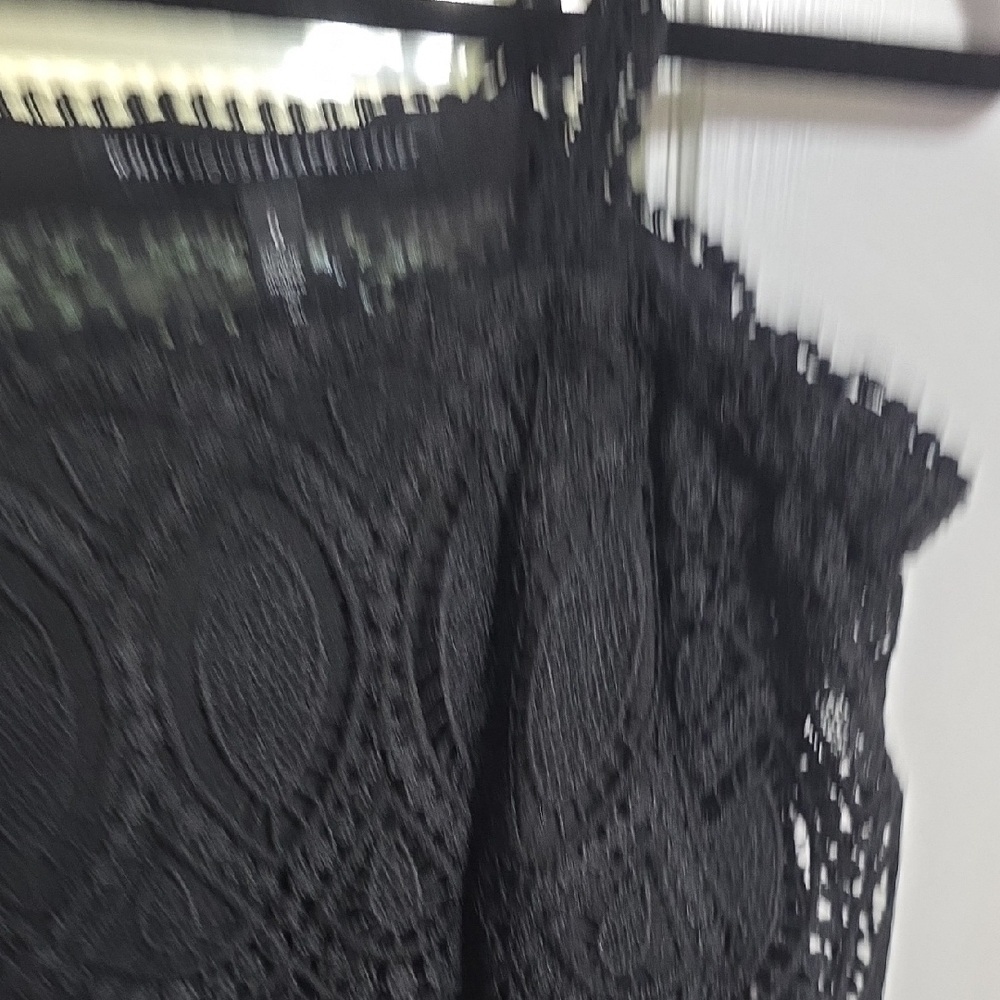 White House Black Market Womens Dress Black Lacy Lined‎ Zips Steaps Sz 6 EUC. - Picture 3 of 11